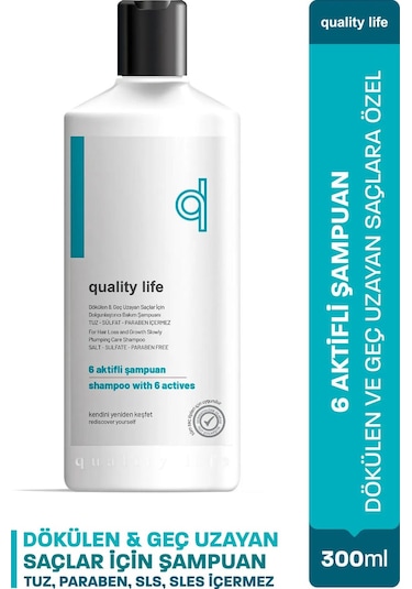 Quality Life Saç Dökülmesine Karşı Şampuan 3 x 300 ML + Saç Vitamini 3 x 60 Tablet + Serum 3 x 50 ML