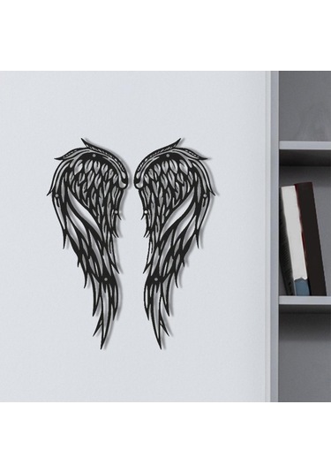 Opulentliving Modern Melek Kanadı Çifti, El Sanatları Vintage Stil, 30x13cm Duvar Süsü 30x13cm