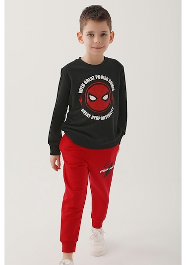 Spider Man D4832-3 Çocuk  Siyah Eşofman Takımı