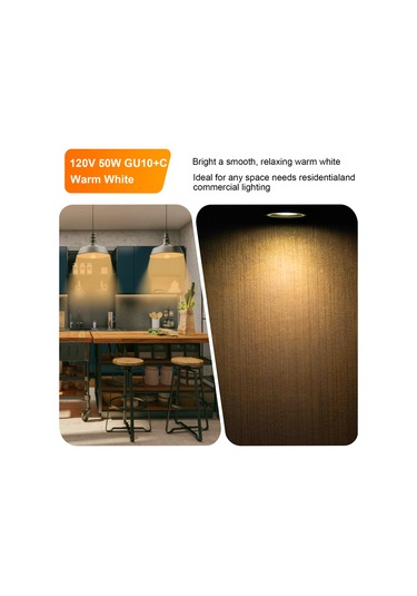 Symbee Gu10 Tabanlı 50w 120v Dimmable Ampul, 1 Adet Paket Şeffaf