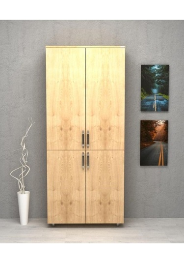 Kobiç Ofis Dosya Dolabı Kilitli Tam Kapak Suntalam Dolap 70x35x185 Cm Meşe Meşe
