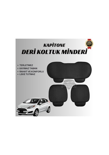 Ford Fiesta Uyumlu Deri Kapitone Koltuk Minderi Koruma Kılıfı 3 Lü Set