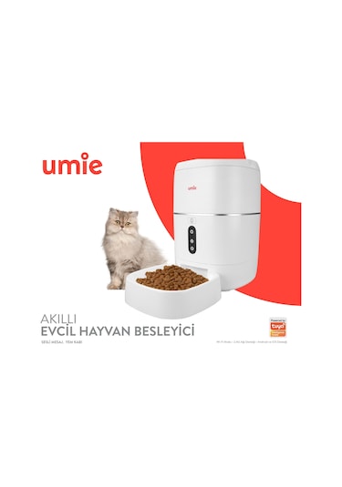 Umie Akıllı Otomatik Sesli Tuya Destekli Mama Kabı 6 L