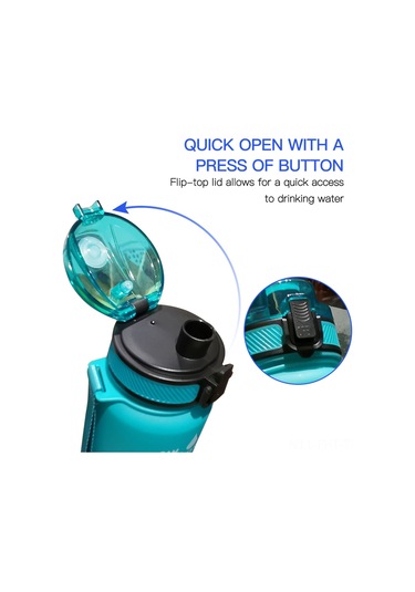 Hangfox Süre İndikatörlü Mat Tritan Spor Su Bardağı - Yürüyüş, Bisiklet, Spor Ve Kamp İçin Mavi-pembe Degrade Diğer