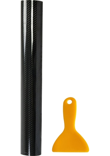 Monyee Siyah Karbon Fiber Vinil Filmi, Yüksek Parlaklık, Hava Kabarcığı Serbest, 150x30cm, Araç Döşeme, Isı Yalıtımı, Dayanıklı