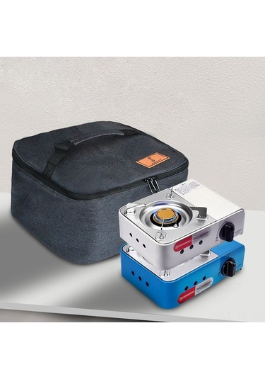 Ebitda Açık Alan Kampı Mini Ocak Depolama Çantası - Taşınabilir Gaz Ocağı Poşeti - Oxford Kumaş - Koyu Gri - Kullanışlı Taşıma Çantası Koyu Gri