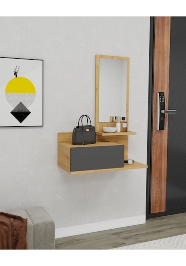 Arnetti Rozella Aynalı Duvara Monte Dresuar Antrasit Safirmeşe Antrasit - Safirmeşe