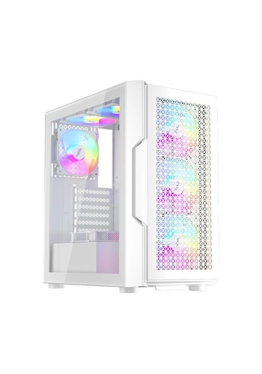 1st Player Trılobıte T7 Beyaz 650w 80+ Argb 4x12cm Fan Temperli Cam Mesh Usb 3.0 Atx Kasa