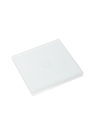 Mufunye 86 Tipi Cam Panelli Ev Duvar Lambası: Akıllı Dokunmatik Anahtar + 433mhz Kablosuz Uzaktan Kumanda, 110-240v Beyaz Tekli Kontrol