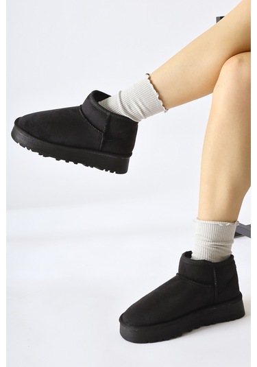 Lilly-anne Siyah Süet İçi Kürklü Kısa Bot 001
