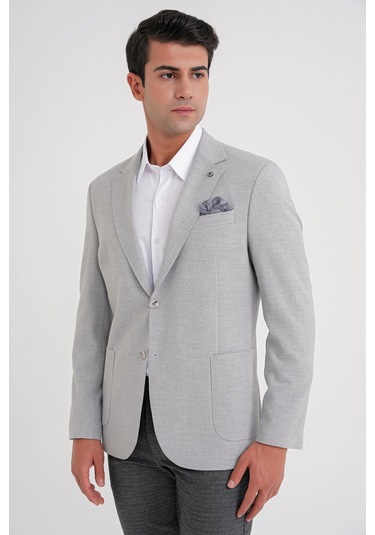 C 698 Ceket Regular Fit Gri-1 Casual Gri