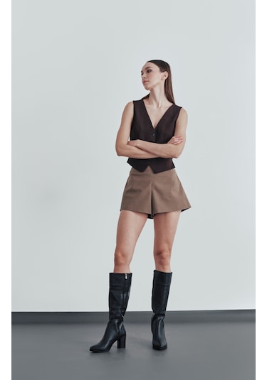 Muggo Almira Garantili Kadın Topuklu Çizme siyah