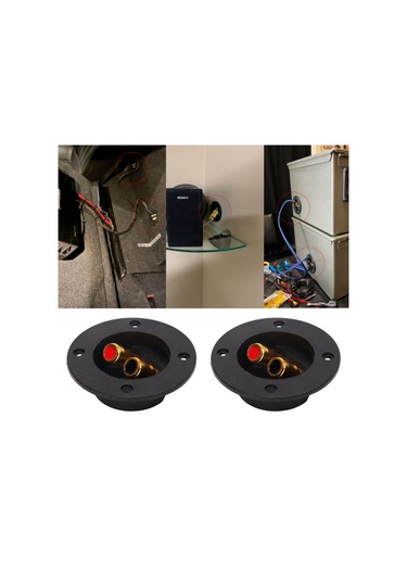 Reedark 5 Adet 3 İnç Dairesel Araç Hoparlör Kutusu Terminali, Abs Ve Çinko Alaşımlı, Push Tipi Bağlantı, Ev/araç/rv Uygun Cp-0968