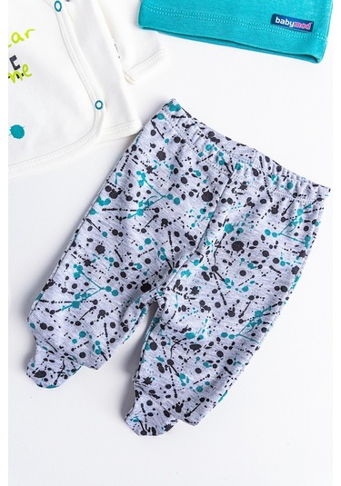 Babymod Figürlü 5 Parça Erkek Bebek Hastane Çıkışı Bebek Seti (542091223) Yeşil-0-3 Ay Çok Renkli