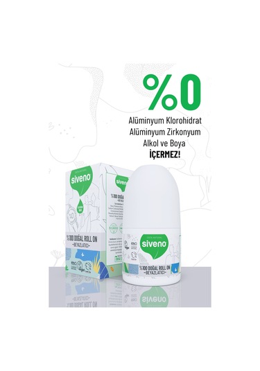 Siveno %100 Doğal Roll On Beyazlatıcı Etkili Deodorant Ter Kokusu Önleyici Bitkisel Leke Bırakmayan Vegan 50 ML