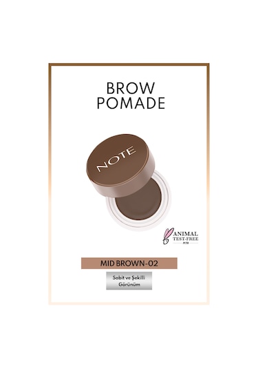 Note Cosmetique Brow Pomade Kalıcı Kaş Pomadı - 02 Mid Brown - Kahverengi
