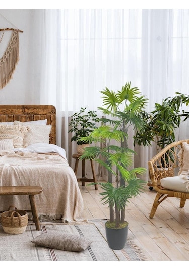 Yapay Ağaç Palmiye Fanpalm 3katlı 24yaprak 130 65cm