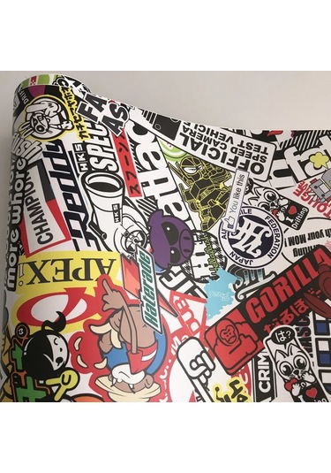 50x300 Cm Kendinden Yapışkanlı Araba Sticker Bomba Wrap Folyo Jdm Kafatası Graffiti Karikatür No 5 20cm X 152cm 1 Piece Set