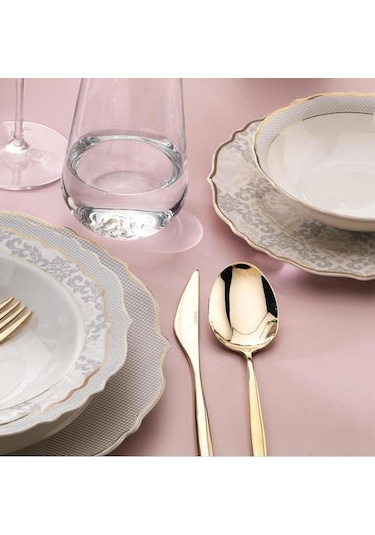 Schafer Selina 60 Parça Yemek Takımı Altın 02