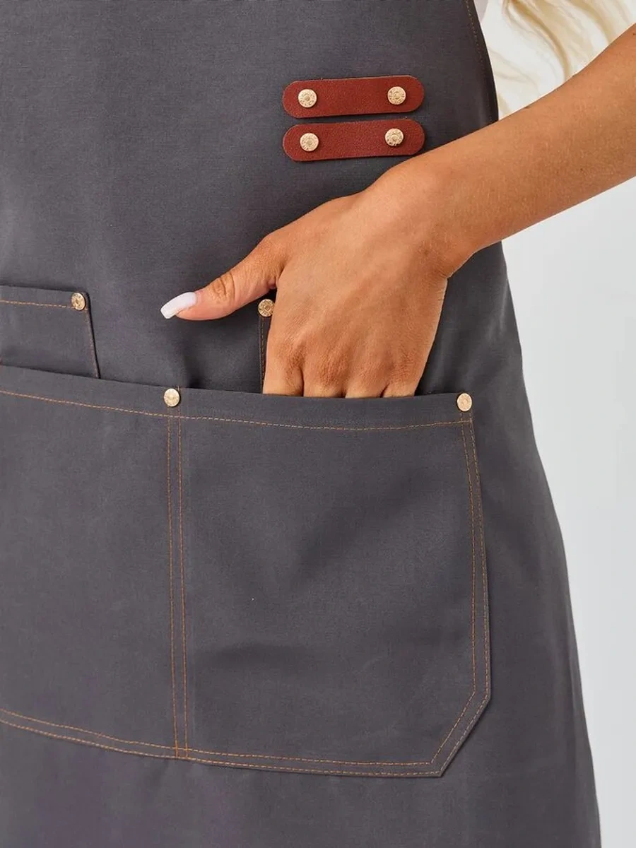 Dadilove Manikür Ve Kuaför Ustaları İçin Mutfak Önlüğü. 199430245 Gri-mavi