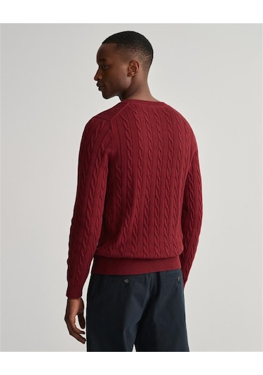 Gant Erkek Kırmızı Regular Fit Bisiklet Yaka Kazak Kırmızı