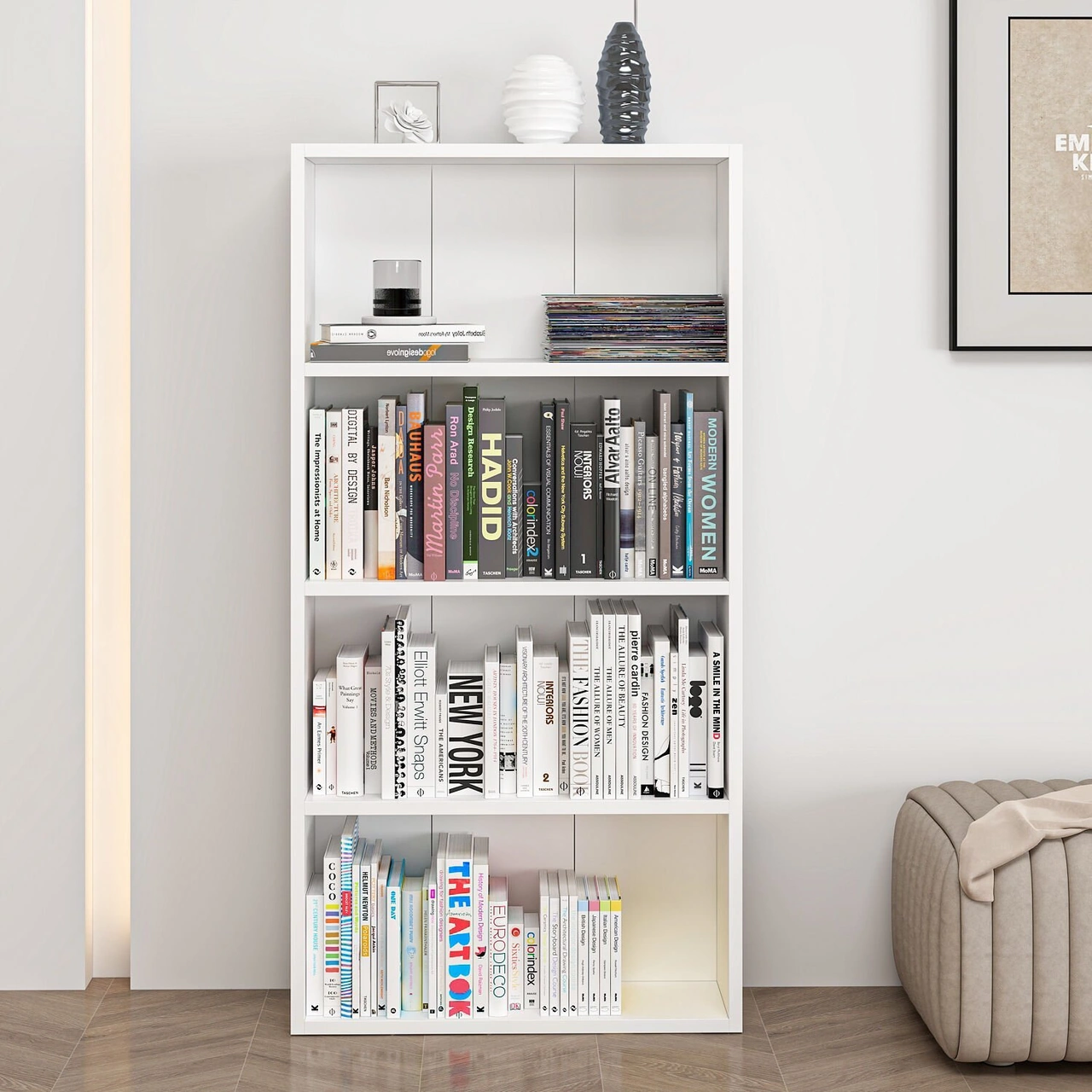 Adel 3 Raflı Kitaplık - Beyaz Beyaz