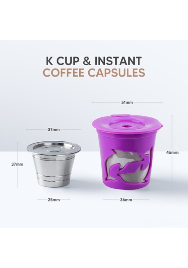 Monyee Instant Multı-pod 68 Mb Uyumlu 4g Paslanmaz Çelik Tekrarlı Kahve Kapsülü - Ev Kahve Makinesi İçin Yeniden Kullanılabilir Kapsül Gümüş