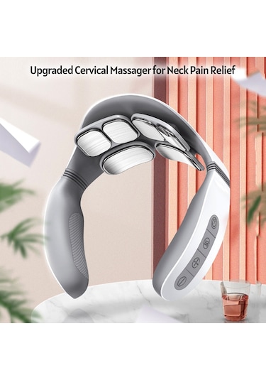 Springsun Taşınabilir Boyun Masaj Aleti - Isıtmalı, 5 Modlu, 18 Seviyeli Şarj Edilebilir Boyun Masaj Cihazı