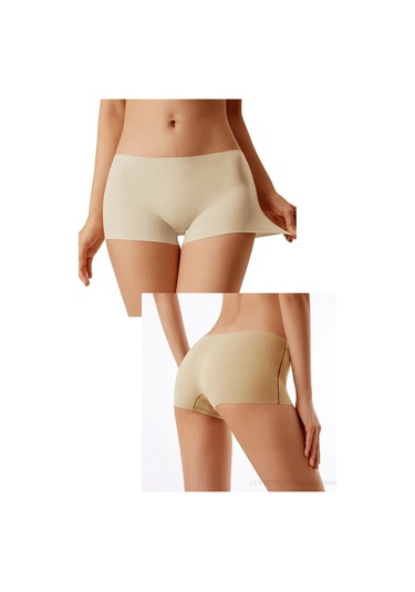 Royaleks Kadın Dikişsiz Görünmez İz Yapmaz Mini Şort Boxer Siyah-Beyaz-Ten 6 Adet Çok Renkli