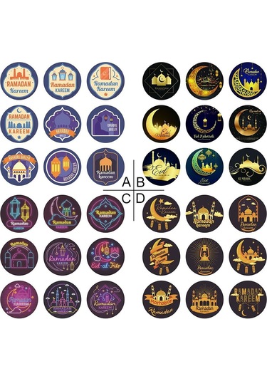 10 Yaprak Eıd Mubarak Etiket Mühür Etiketleri 10 Yaprak C 10 Yaprak C Diğer