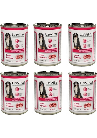 La Vital Kuzu Etli Yetişkin Köpek Konservesi 6 x 400 G