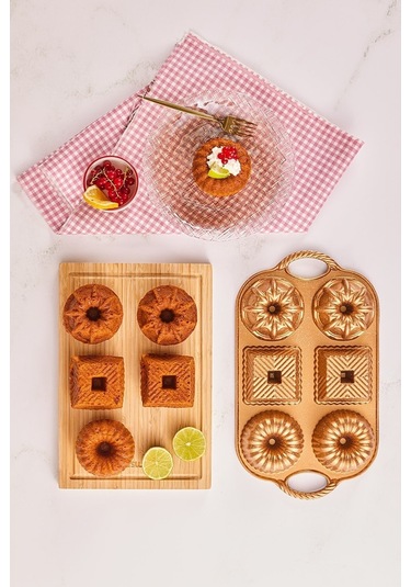 Emsan Griss Six In One 6'lı Döküm Kek Kalıbı Gold