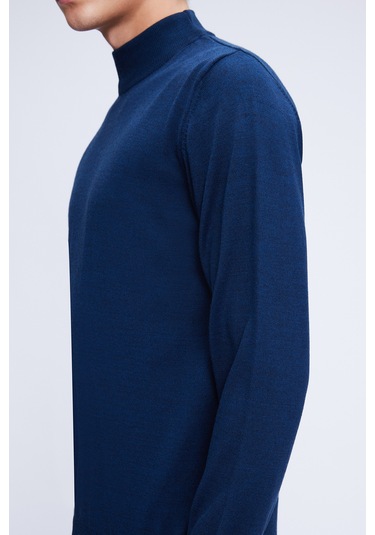 İndigo Regular Fit Düz Yarım Balıkçı Yaka Yünlü Triko Kazak 34221024a003 85 34221024a003 85 1218120 İndigo