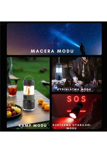 Wison Ws-705 Çok Fonksiyonlu Kamp Feneri Gri