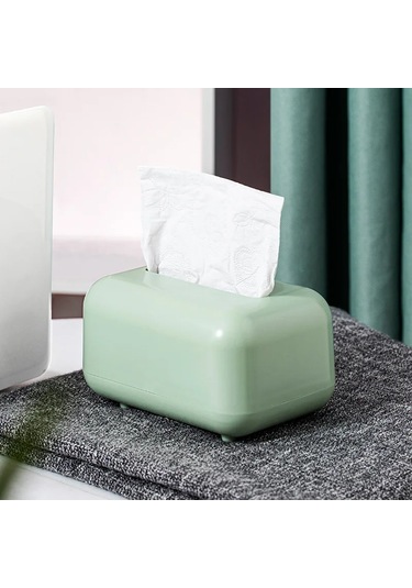 Yeşil-ev Basit Doku Kutusu Plastik Oturma Odası Yemek Odası Masaüstü Toz Geçirmez Islak Kağıt Havlu Saklama Kutusu Kapaklı Ve Yaylı