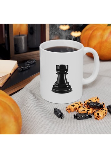 Satranç Kale Baskılı Kupa Bardak Çok Renkli