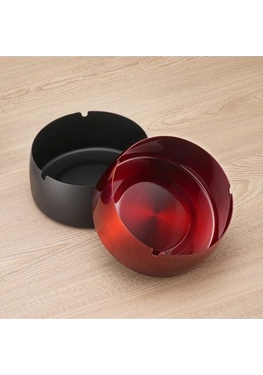 Ulzyvf Tablası Sigara Rüzgar Paslanmaz Metal Mavi Küllük Kül İçin Gümüş Geçirmez Çelik Xm