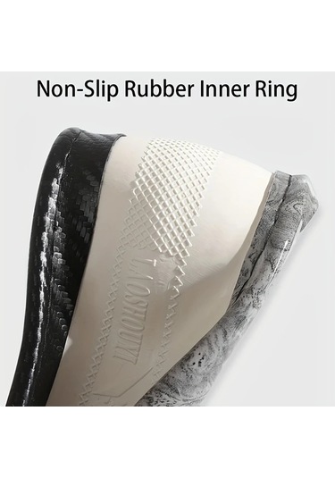 Chuangyinshop Gray Deri Direksiyon Kılıfı - Ahşap Desen Karbon Fiber Mikrofiber 14 1/2-15 İnç Konforlu Kaymaz Gri