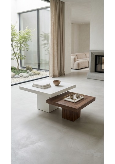 Most Marmoris %100 Mdf Orta Sehpa Set Evinize Teslim Aytaşı Ceviz