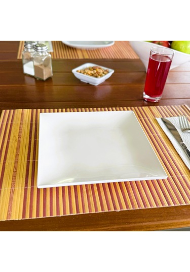 Alezy 569 Göreme Melamin Termostar Form Servis Tabak 21 Cm Beyaz