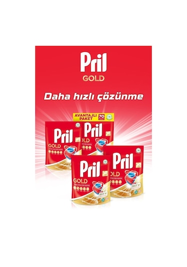Pril Gold Bulaşık Makinesi Deterjanı 4 x 70 Tablet