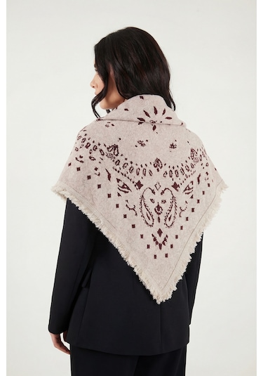 Lela Bayan Şal 6941300 Bej-bordo