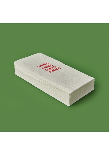 Evidea Kitchen 20'li Kalpli Desen Peçete - Kırmızı / Beyaz - 16x8 Cm