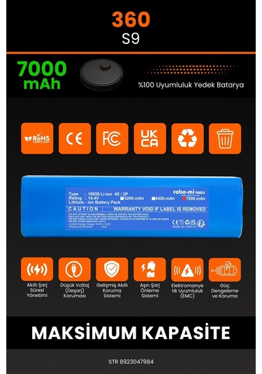 360s9 7000.mah Robot Süpürge Bataryası