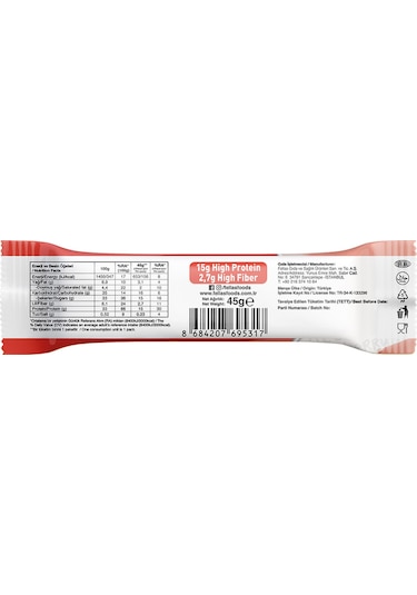 Fellas Yüksek Protein Bar Çilekli 45 x 12 Adet