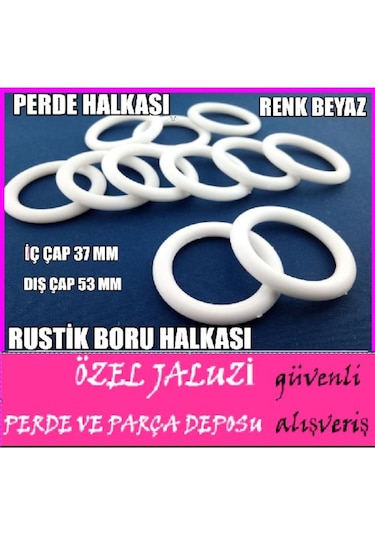 Perde Halkası-Rustik Perde Halkası-Beyaz Plastik Halka-Plastik Ha