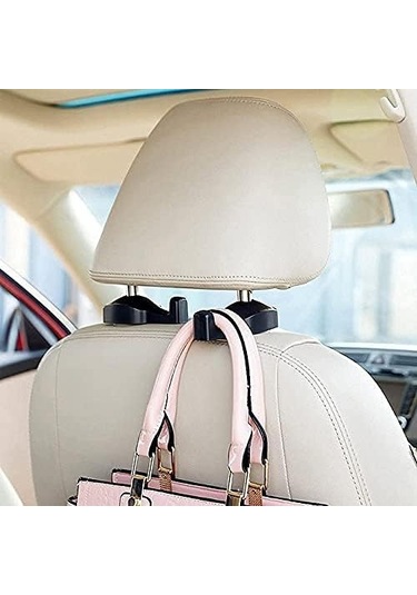 Siyah - 2'li Set Evrensel Araba Koltuk Başlığı Askısı Tutucu Kancası Çanta El Çantası Kumaş Bakkal