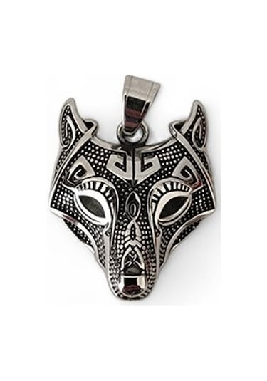 Çelik Kolye Ucu Kurt Gümüş