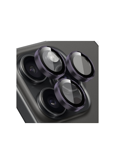 Buff Iphone Uyumlu 15 Pro Max / 15 Pro Uyumlu Kamera Metal Lens Koruyucu Mor