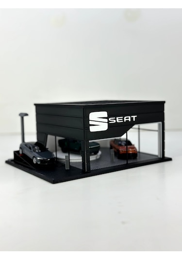 1/64 Ölçekli Seat Diorama Tasarımlı Araç Sergileme Garajı 3d Baskı